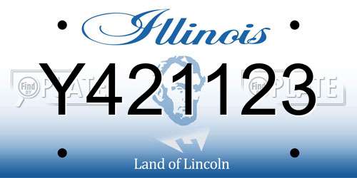 Y421123 Illinois License Plate