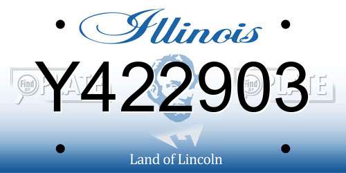 Y422903 Illinois License Plate