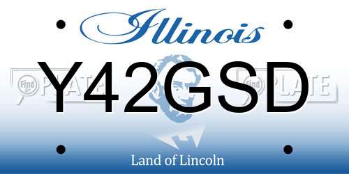 Y42GSD Illinois License Plate