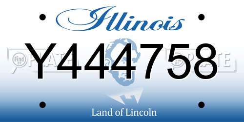 Y444758 Illinois License Plate