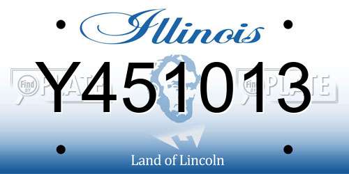 Y451013 Illinois License Plate
