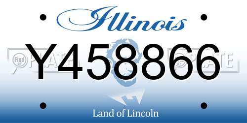 Y458866 Illinois License Plate
