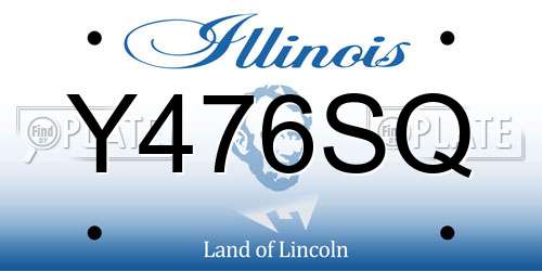 Y476SQ Illinois License Plate
