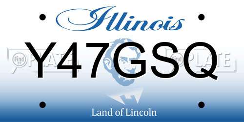 Y47GSQ Illinois License Plate