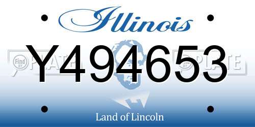 Y494653 Illinois License Plate