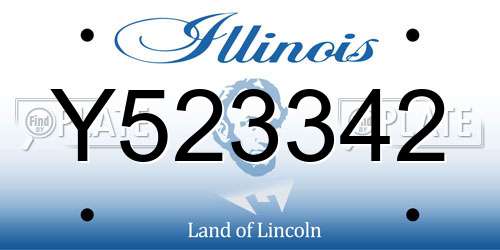 Y523342 Illinois License Plate