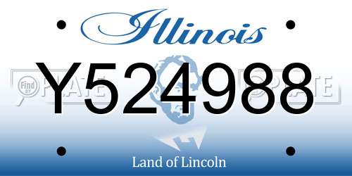Y524988 Illinois License Plate