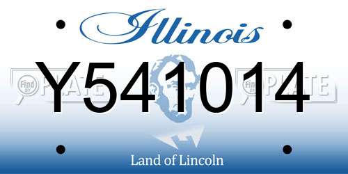Y541014 Illinois License Plate