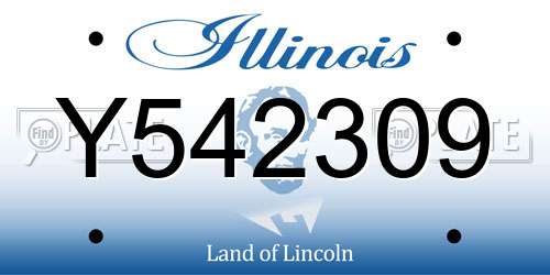 Y542309 Illinois License Plate