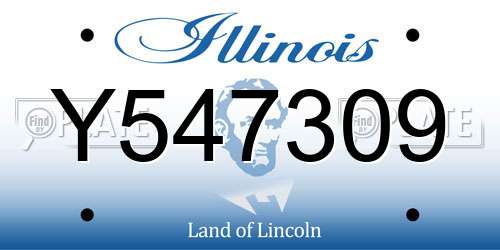Y547309 Illinois License Plate