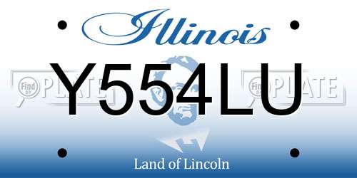 Y554LU Illinois License Plate