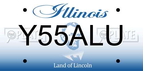 Y55ALU Illinois License Plate