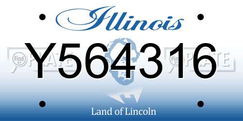 Y564316 Illinois License Plate