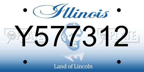 Y577312 Illinois License Plate