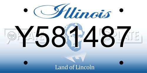 Y581487 Illinois License Plate