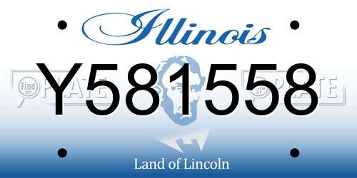 Y581558 Illinois License Plate