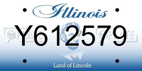 Y612579 Illinois License Plate