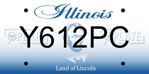 Y612PC Illinois License Plate
