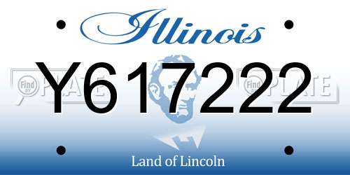 Y617222 Illinois License Plate
