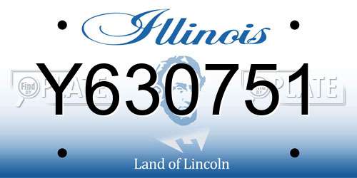 Y630751 Illinois License Plate