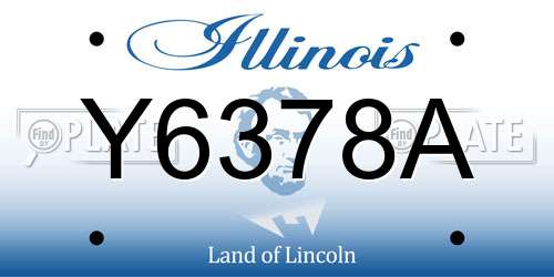 Y6378A Illinois License Plate