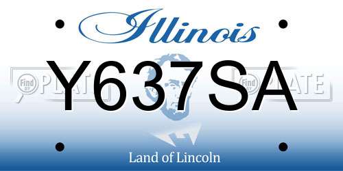 Y637SA Illinois License Plate