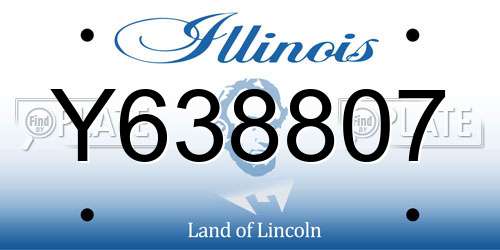 Y638807 Illinois License Plate