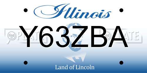 Y63ZBA Illinois License Plate
