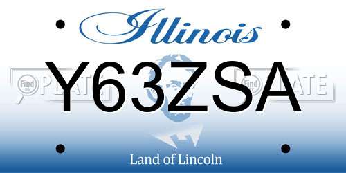 Y63ZSA Illinois License Plate