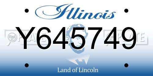 Y645749 Illinois License Plate