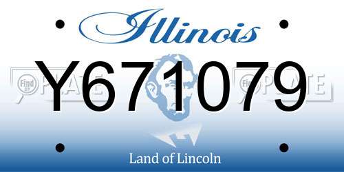 Y671079 Illinois License Plate