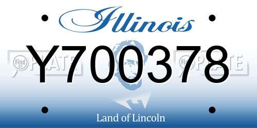 Y700378 Illinois License Plate