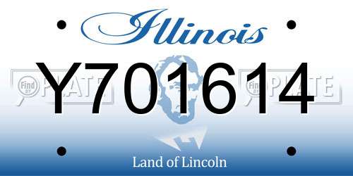 Y701614 Illinois License Plate