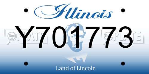 Y701773 Illinois License Plate
