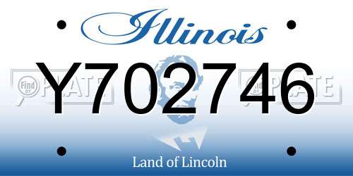 Y702746 Illinois License Plate