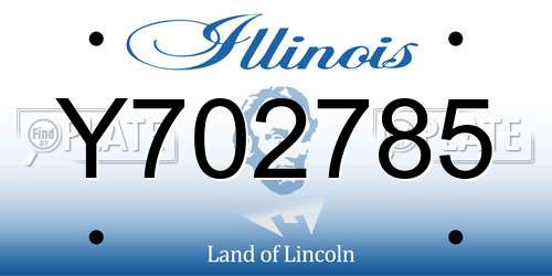 Y702785 Illinois License Plate