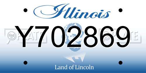 Y702869 Illinois License Plate