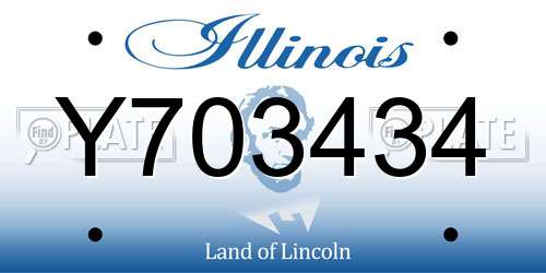 Y703434 Illinois License Plate