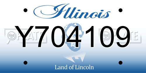 Y704109 Illinois License Plate