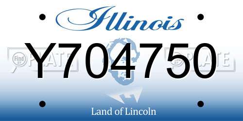 Y704750 Illinois License Plate