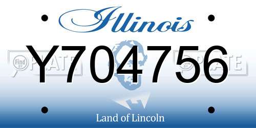 Y704756 Illinois License Plate