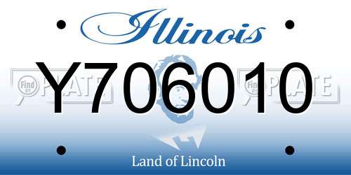 Y706010 Illinois License Plate