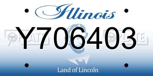 Y706403 Illinois License Plate