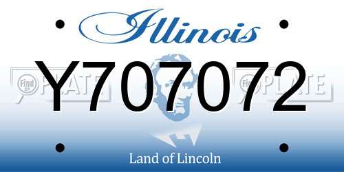 Y707072 Illinois License Plate