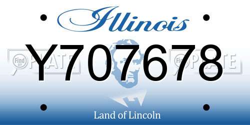 Y707678 Illinois License Plate