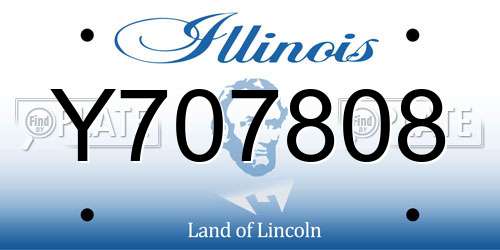 Y707808 Illinois License Plate