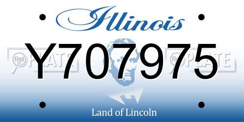 Y707975 Illinois License Plate