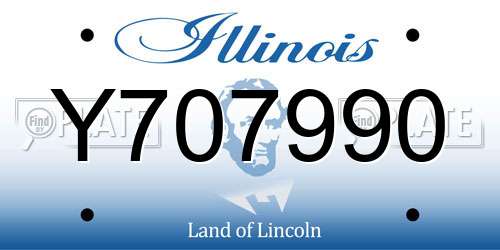 Y707990 Illinois License Plate