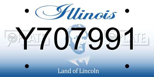 Y707991 Illinois License Plate