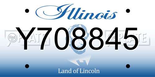 Y708845 Illinois License Plate